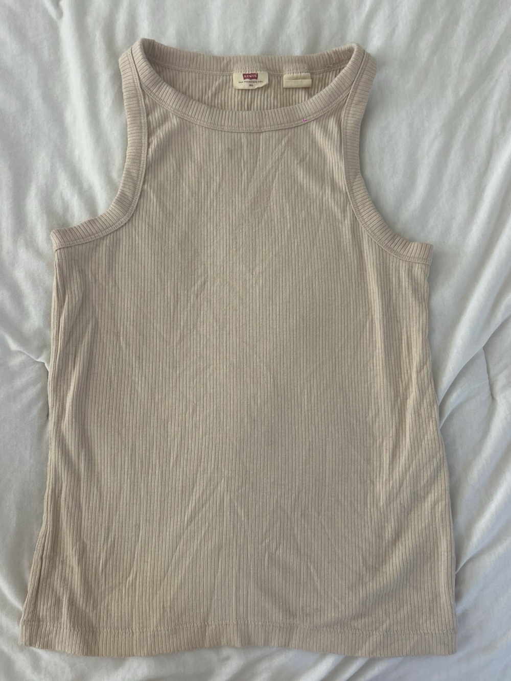 Levi's Ribbed Tank Top in Light Cream